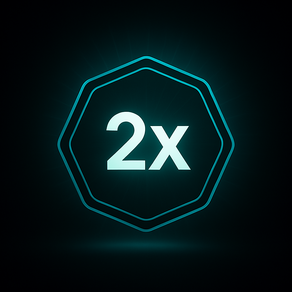 Premium 2x ROI guarantee seal visualization