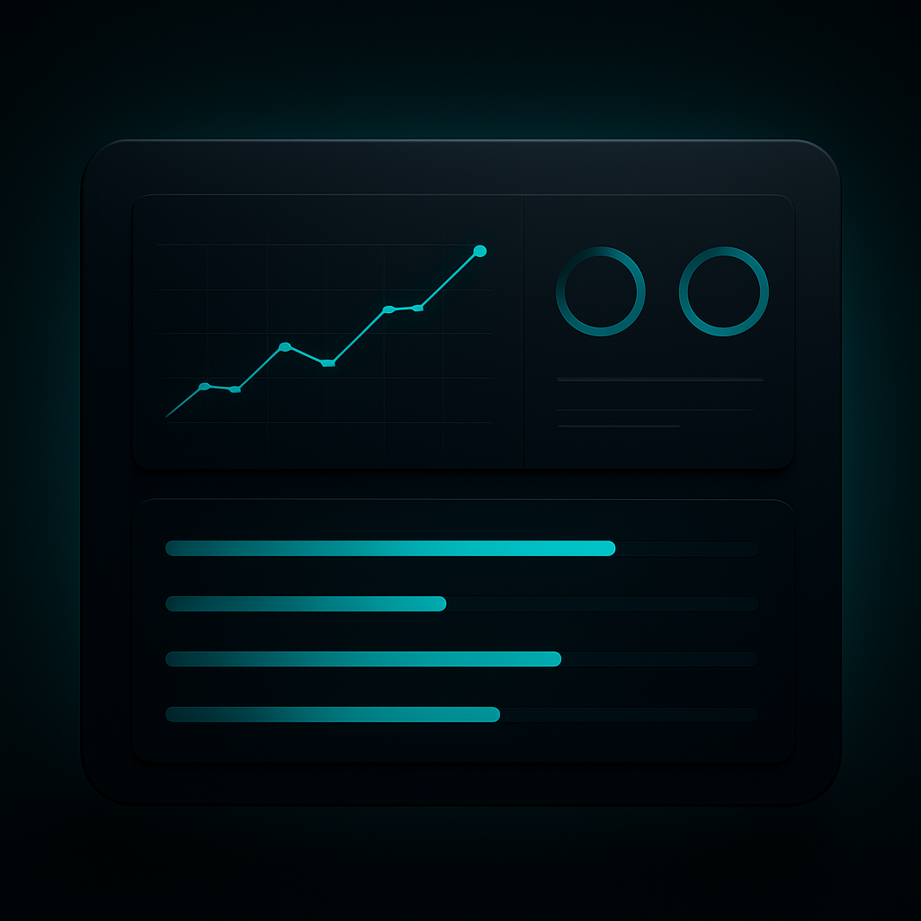 Abstract AI dashboard visualization representing business automation